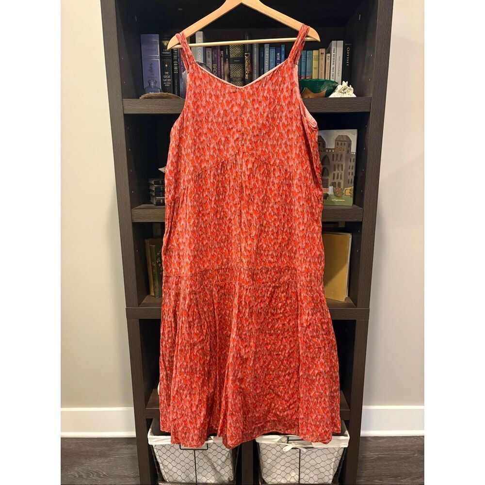 Joie Bondi Sleeveless Tea Rose Cotton Flowy Midi Dress Women’s Size Large - Picture 3 of 5